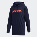 Adidas Women Essentials Linear  Pullover Hoodie - Legend Ink / Signal Pink