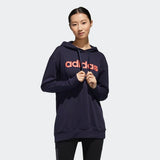 Adidas Women Essentials Linear  Pullover Hoodie - Legend Ink / Signal Pink