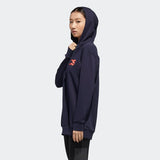 Adidas Women Essentials Linear  Pullover Hoodie - Legend Ink / Signal Pink