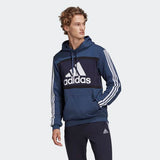 Adidas Mens Essentials Logo Colorblock Hoodie - Crew Navy