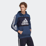 Adidas Mens Essentials Logo Colorblock Hoodie - Crew Navy