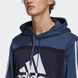 Adidas Mens Essentials Logo Colorblock Hoodie - Crew Navy