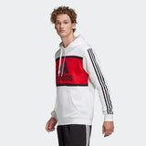 Adidas Mens Essentials Logo Colorblock Hoodie - White
