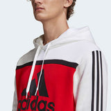 Adidas Mens Essentials Logo Colorblock Hoodie - White