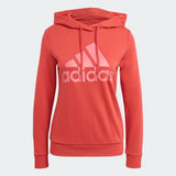 Adidas Womens Big Logo Ft Hoodie  - Crew Red / Hazy Rose