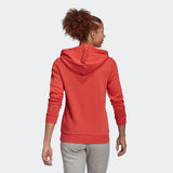 Adidas Womens Big Logo Ft Hoodie  - Crew Red / Hazy Rose
