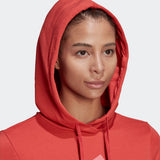 Adidas Womens Big Logo Ft Hoodie  - Crew Red / Hazy Rose