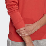 Adidas Womens Big Logo Ft Hoodie  - Crew Red / Hazy Rose