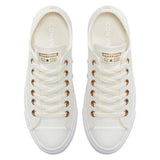 Converse Womens Chuck Taylor All Star Ox-Leather Low  Shoes - Egret/Gold/White