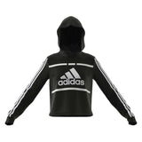 Adidas Womens Logo Colorblock Cropped Hoodie - Black/White