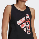 Adidas Womens Floral Tank Top  - Black