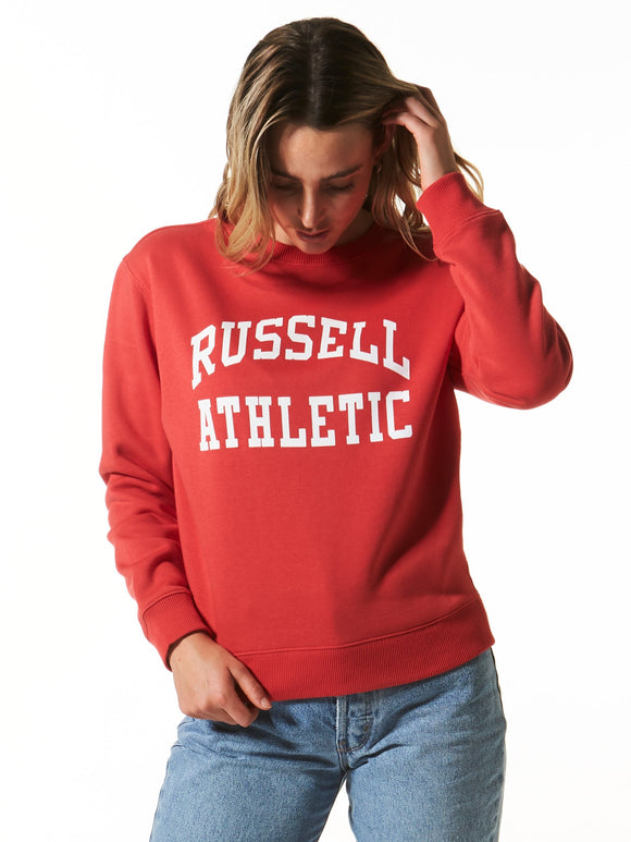 Russell Athletic  Womens Arch Logo Crew - Apple