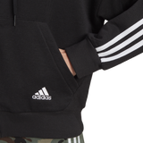 Adidas Womens Cut 3-Stripes Full-Zip Hoodie - Black