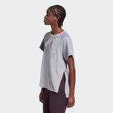 Adidas Womens Glam On Aeroready Tee - Glory Grey