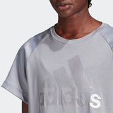 Adidas Womens Glam On Aeroready Tee - Glory Grey