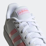 Adidas Womens  Grand Court Base  Lifestyle Shoe - Cloud White / Glow Pink / Cloud White