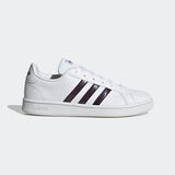 Adidas Womens Grand Court Base  Casual Shoe - Cloud White/Noble Purple/Dove Grey