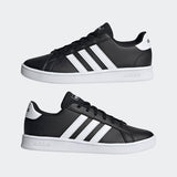 Adidas Kids Unisex Grand Court  Casual Shoe - Core Black/Cloud White