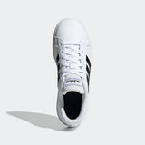 Adidas Kids Unisex Grand Court  casual Shoe - Cloud White/ Core Black