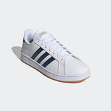 Adidas Mens Grand Court Lifestyle Shoes - Cloud White/Crew Navy/Gum