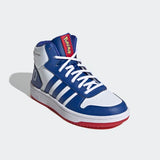 Adidas Kids Hoops 2.0 Mid Junior Basketball Shoes - Cloud White / Royal Blue / Core Black