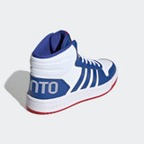 Adidas Kids Hoops 2.0 Mid Junior Basketball Shoes - Cloud White / Royal Blue / Core Black