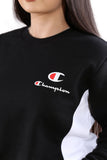 Champion Womens Sporty Panel Pullover  Crew  - Black/White