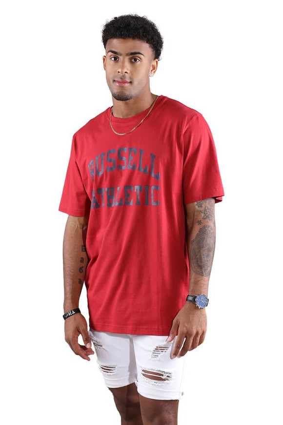 Russell Athletic Mens Arch Logo Crew  Tee  - Brick