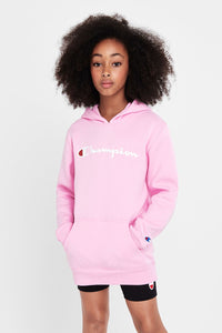 Champions  Kids  Script Hoodie - Cotton Gumball Pink