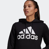 Adidas Womens Big Logo Fleece Hoodie - Black/White
