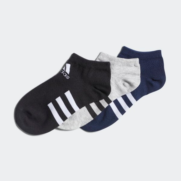 Adidas Kids Low Socks 3 Pairs - Medium Grey Heather / Black / Collegiate Navy