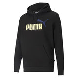 Puma Mens Ess2+ 2 Col Big Logo Hoodie   - Black