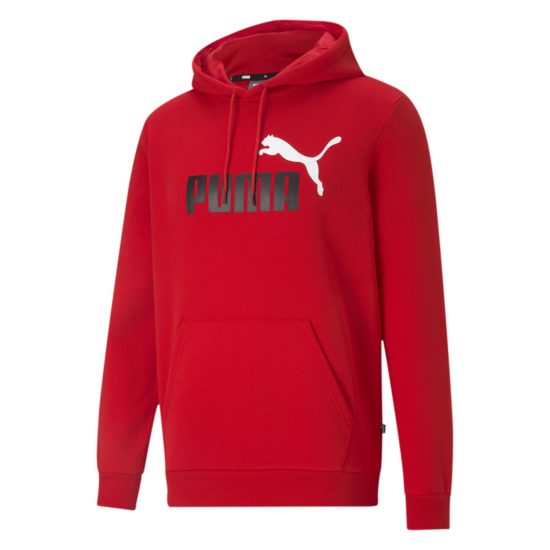 Puma Mens Ess+ 2 Col Big Logo Hoodie   - High Risk Red