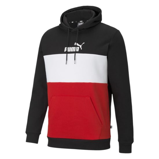 Puma Mens Ess+ Colorblock Hoodie - Black