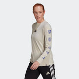 Adidas Womens Palm Reader L/Sleeve Graphic Tee - Aluminium