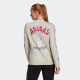 Adidas Womens Palm Reader L/Sleeve Graphic Tee - Aluminium