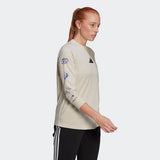 Adidas Womens Palm Reader L/Sleeve Graphic Tee - Aluminium