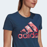 Adidas Womens Tropical Graphic  Tee - Crew Navy