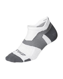 2Xu Vectr Light Cushion No Show Compression Sock - White/Grey