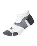 2Xu Vectr Cushion No Show Compression Sock - White/Grey