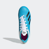 Adidas Juniors  X 19.4 Indoor Football Boots - Bright Cyan / Core Black / Shock Pink