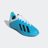 Adidas Juniors  X 19.4 Indoor Football Boots - Bright Cyan / Core Black / Shock Pink