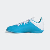 Adidas Juniors  X 19.4 Indoor Football Boots - Bright Cyan / Core Black / Shock Pink