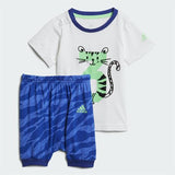 Adidas Infants Summer  Set   - White / Shock Lime / Black