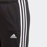 Adidas Girls 3-Stripes French Terry Pants - Black/White
