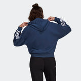 Adidas Womens 3 Stripe Full-Zip Hoodie  - Crew Navy