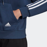 Adidas Womens 3 Stripe Full-Zip Hoodie  - Crew Navy