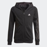 Adidas Girls Essentials Full-Zip Hoodie - Black/White