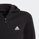 Adidas Girls 3 Stripes Big Logo Zip Jacket - Black/White