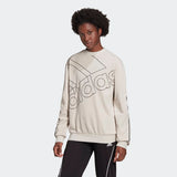 Adidas Womens Giant Logo Crew Sweatshirt - Aluminium/Black